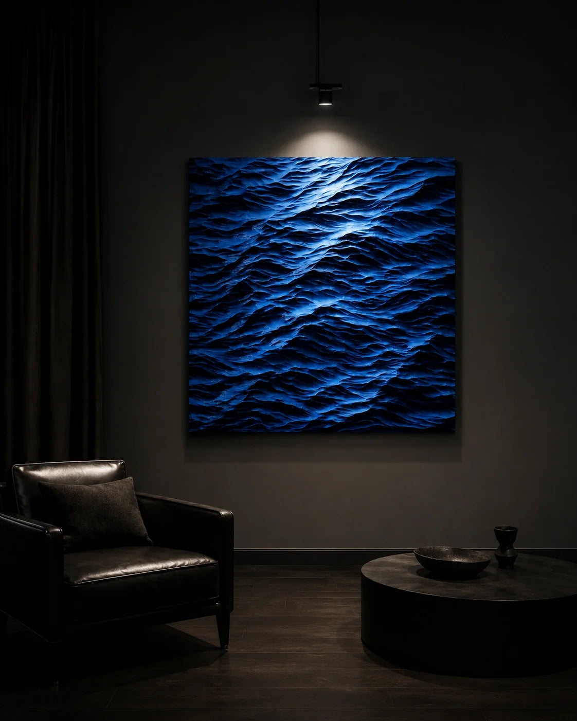 Close view of Master Wave Square carved ocean texture