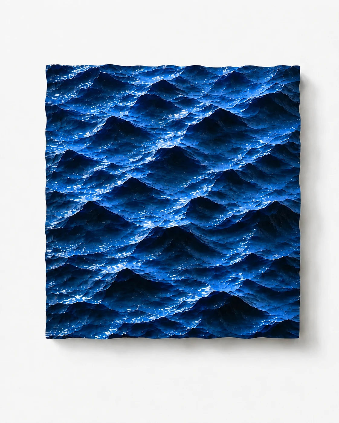 Master Wave Square Hand-Carved Wood Wall Art