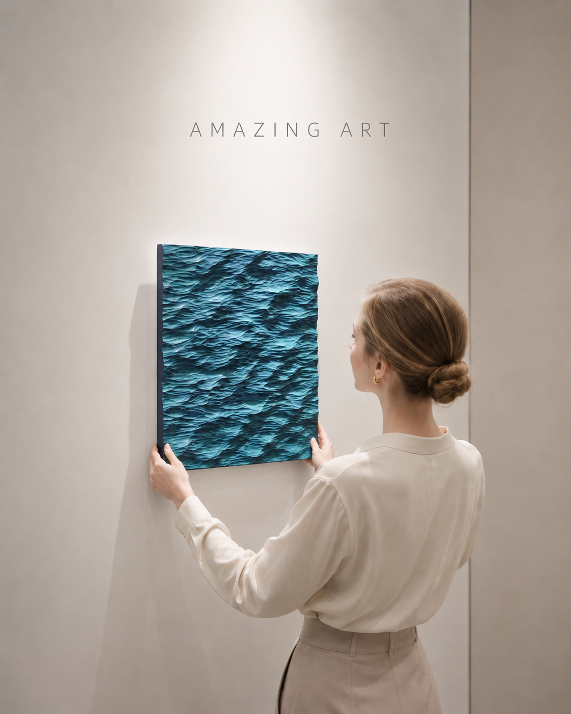 Ocean Wave Frameless Wood Wall Art